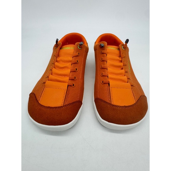Hobibear Women size 40 US 9-9.5 Orange Canvas Lace Up Low Top Sneakers Barefoot - Picture 4 of 10